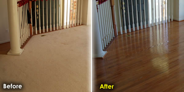 hardwood install before and after